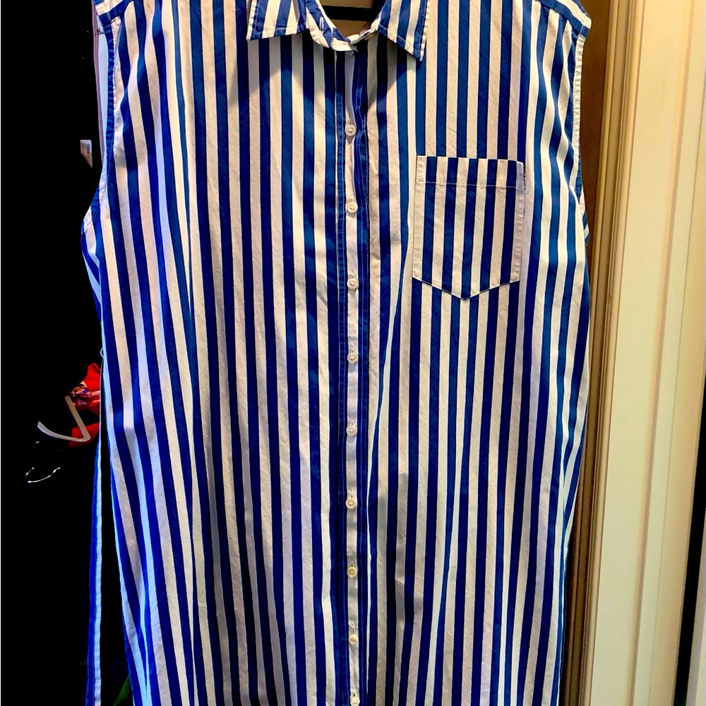 Derek Lam Short Sleeve Cotton Shirt Dress Size 16